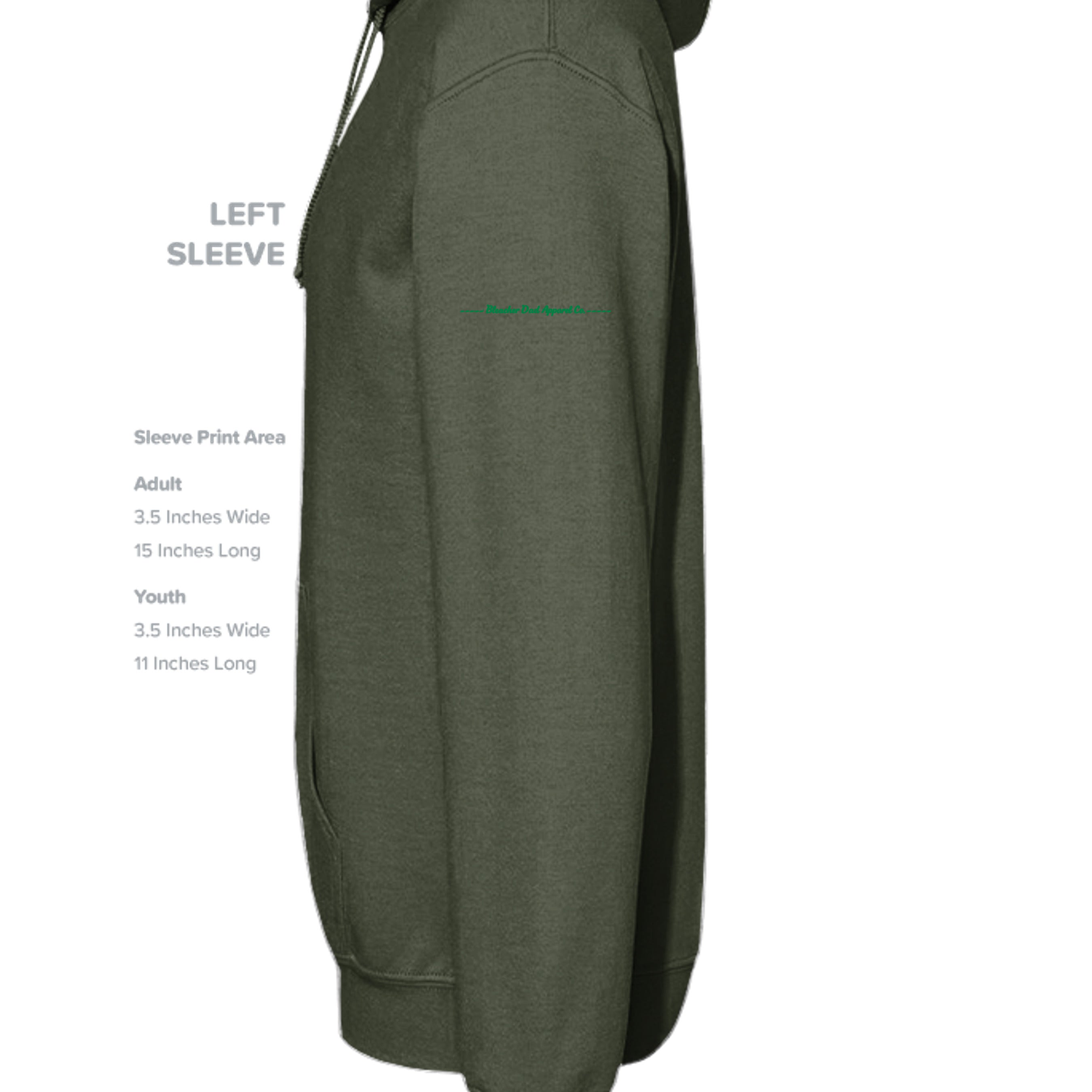 MILITARY GREEN - SF500 - SLEEVE_LEFT